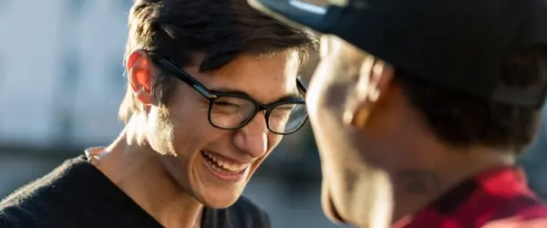 Two men greeting